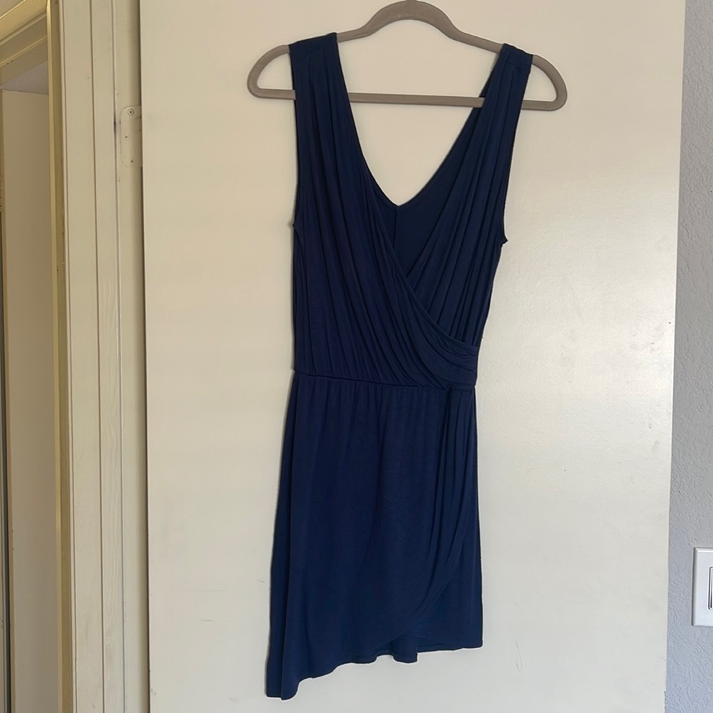 navy blue asymmetrical dress